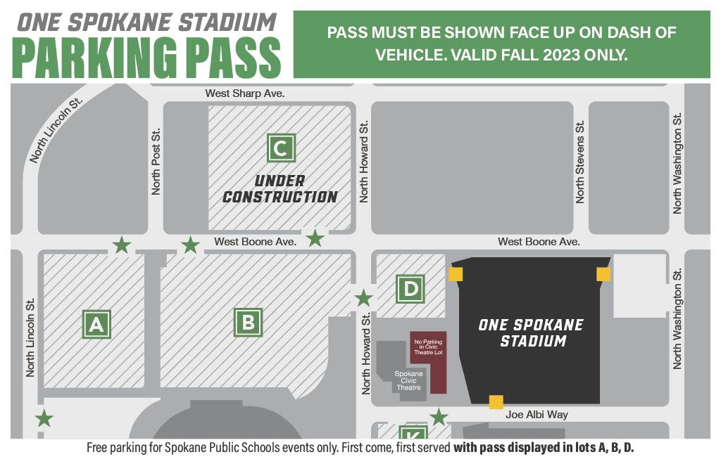 One Spokane Stadium Parking Pass